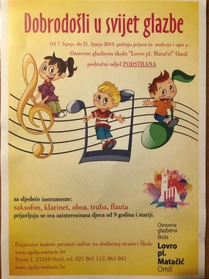 OŠ Strožanac dobila područni odjel Osnovne glazbene škole „Lovro pl. Matačić“