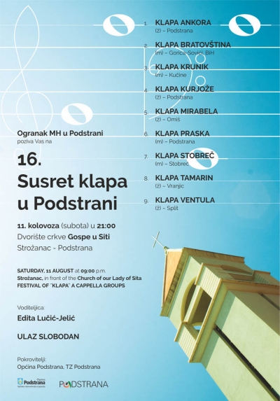 SUBOTA, 11. KOLOVOZA - SMOTRA KLAPA