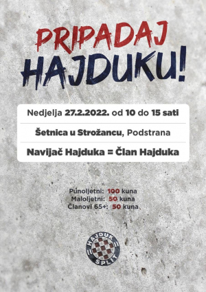 Upis novih članova u "Naš Hajduk"