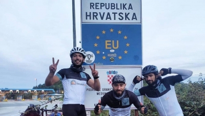 Biciklima za bolesnu djecu: Miljenko Mrkonjić i prijatelji iz Frankfurta stigli u Novi Vinodolski