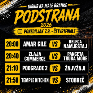 Večeras četvrtfinale turnira na male branke